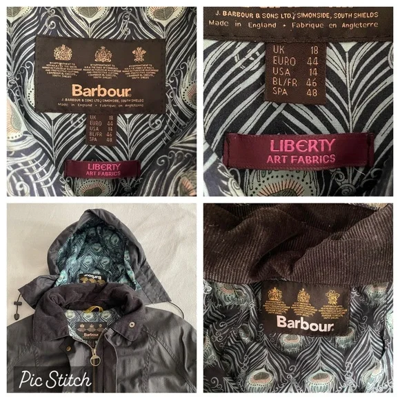 BARBOUR LIBERTY BEADNELL WAX COTTON HOODED JACKET, EUC. US 14 UK 18 - Picture 14 of 16
